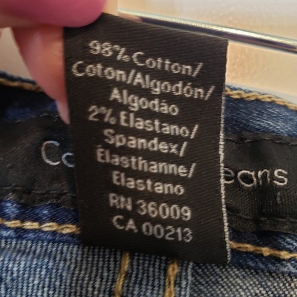 Calvin Klein Flare Stretch Blue Denim Jeans Size 2 X 32 Whiskering Fading - Picture 13 of 14